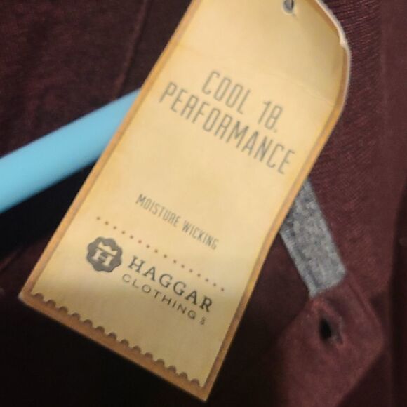 Men's XXL Haggar Moisture Wicking Wine-Colored Short Sleeve Polo - Picture 4 of 6